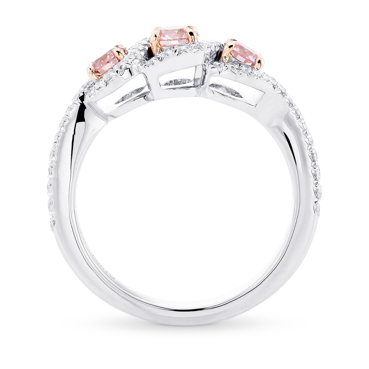 Argyle Fancy Pink Diamond 3 Stone Ring