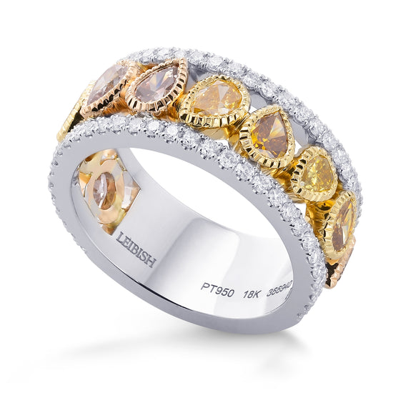 Mixed Color 10 Stone Diamond Ring