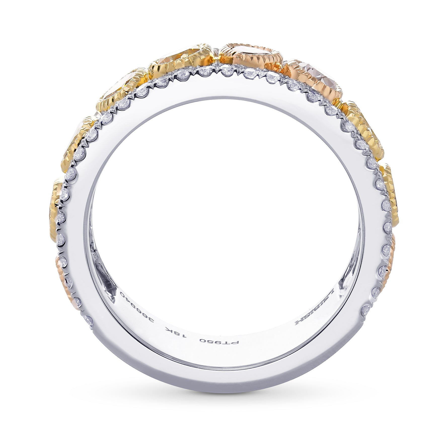 Mixed Color 10 Stone Diamond Ring