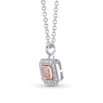 Fancy Intense Purplish Pink Radiant Diamond Halo Pendant
