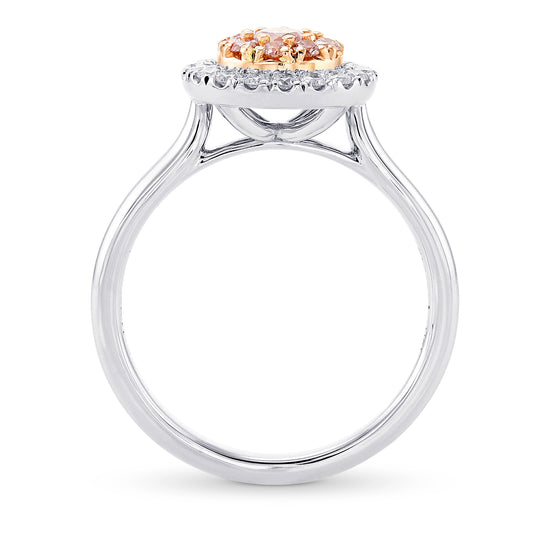 Fancy Light Pink Round Diamond Double Halo Ring