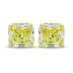 Fancy Light Yellow Radiant Stud Earrings