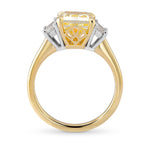 Fancy Light Yellow Radiant & Trapezoid Diamond 3 Stone Ring