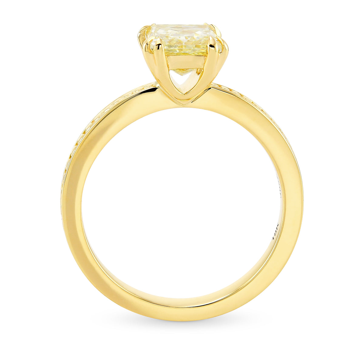 Fancy Light Yellow Princess Diamond Ring