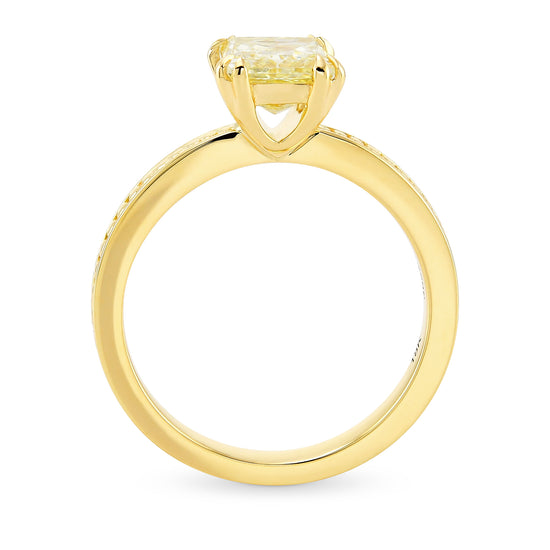 Fancy Light Yellow Princess Diamond Ring