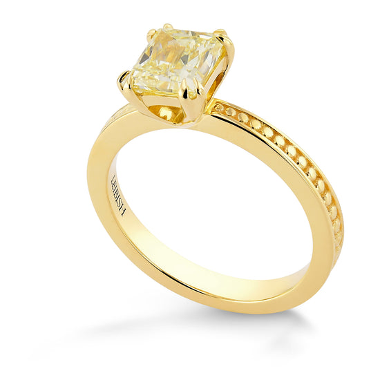 Fancy Light Yellow Princess Diamond Ring
