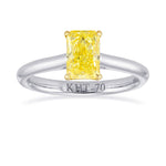 Fancy Intense Yellow Radiant IF Diamond Solitaire Ring