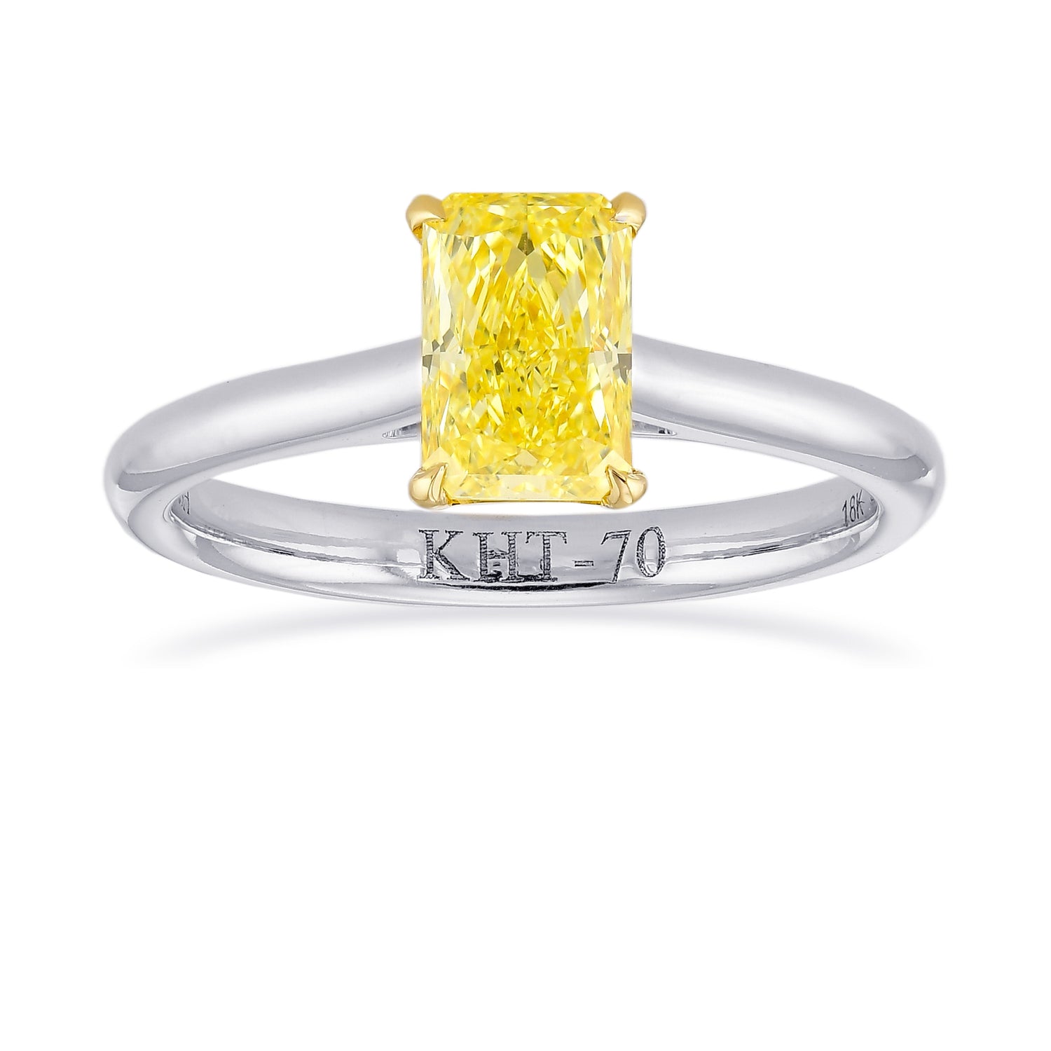 Fancy Intense Yellow Radiant IF Diamond Solitaire Ring