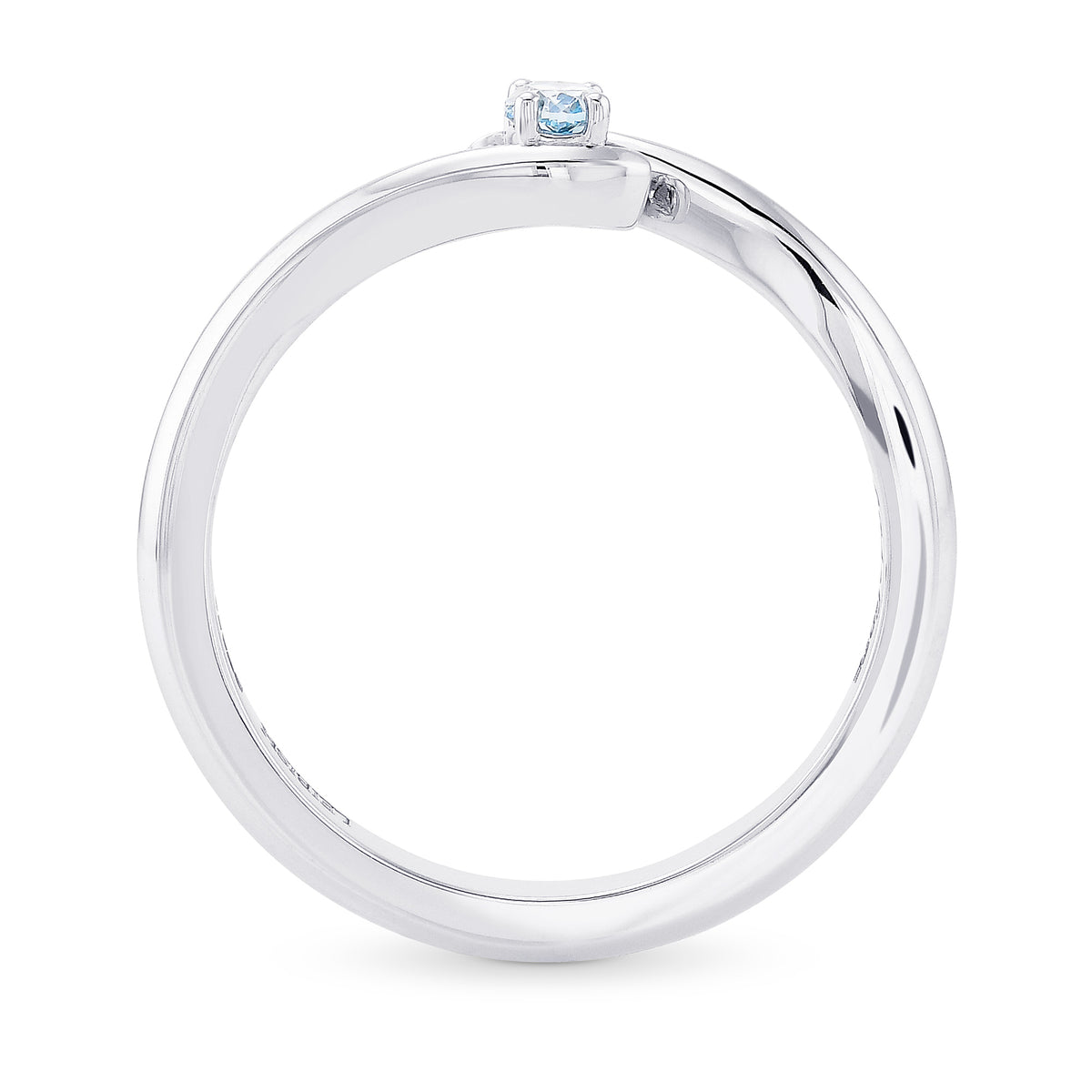 Fancy Intense Green Blue Oval Diamond Crossover Ring