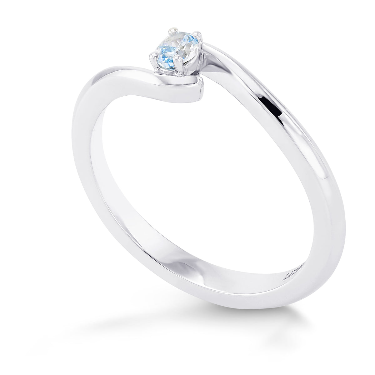 Fancy Intense Green Blue Oval Diamond Crossover Ring