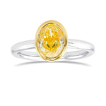 Fancy Intense Yellow Oval Diamond Solitaire Ring