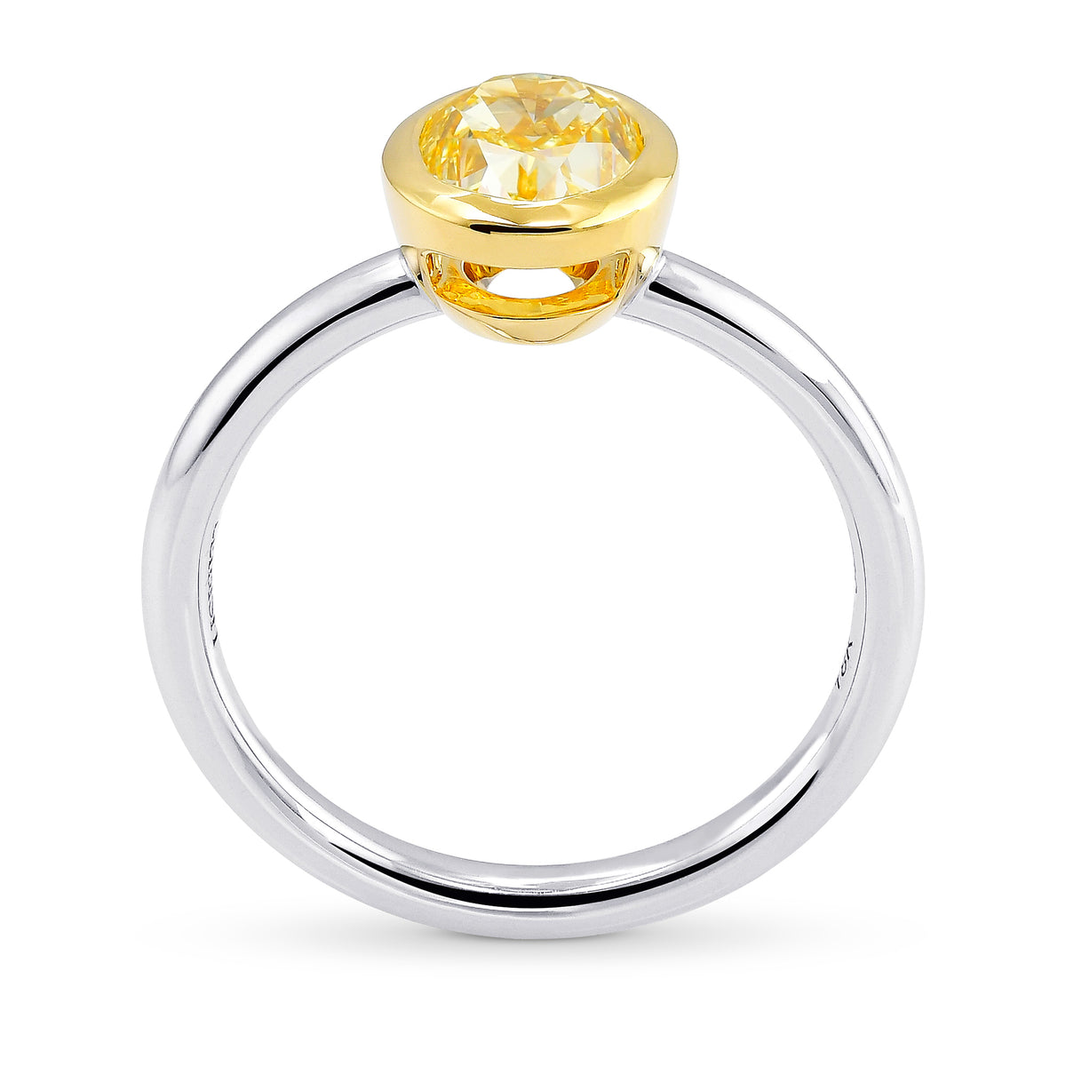 Fancy Intense Yellow Oval Diamond Solitaire Ring