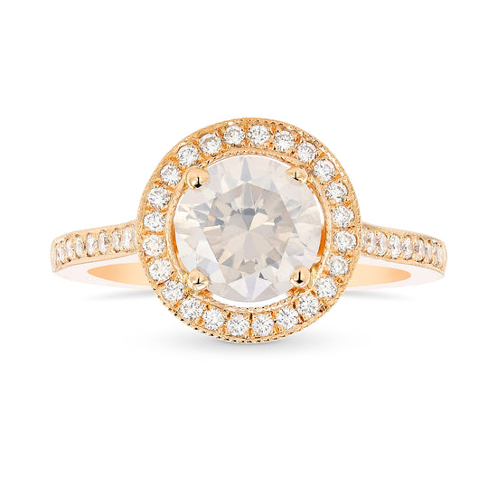 Roségold-Verlobungsring mit edlen weißen Diamanten