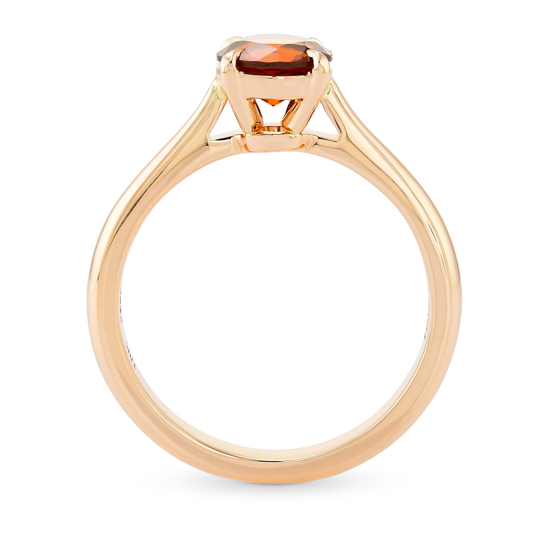  Round Garnet Brilliant Solitaire Ring