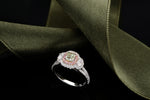Fancy Green Radiant Diamond & Oval 3 Stone Halo Ring 