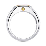 Pigeon Blood Red Ruby Mens Couture Ring