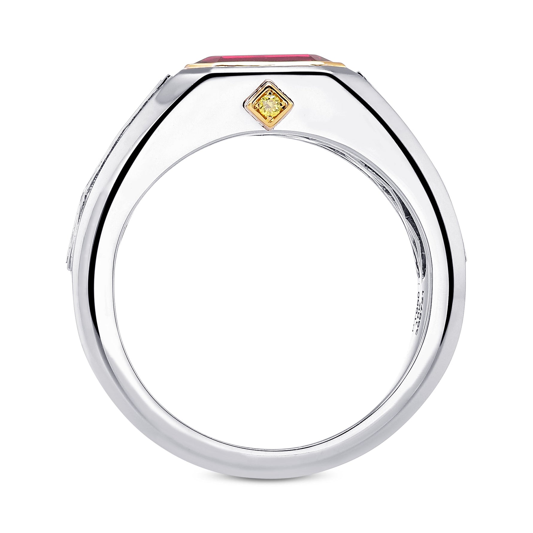 Pigeon Blood Red Ruby Mens Couture Ring