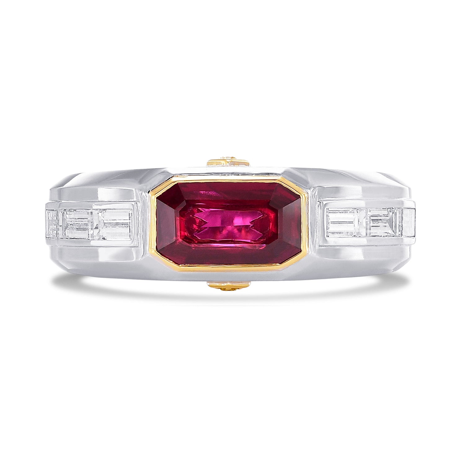 Pigeon Blood Red Ruby Mens Couture Ring