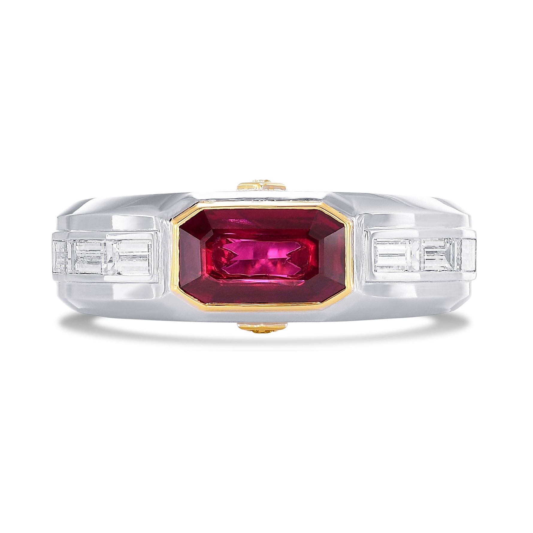 Pigeon Blood Red Ruby Mens Couture Ring