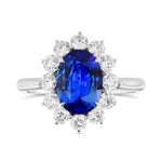 Oval Madagascar Blue Sapphire Halo Ring