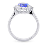 Oval Madagascar Blue Sapphire Halo Ring
