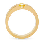 Fancy Vivid Yellow Asscher Diamond Tension Diamond Band 