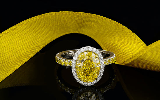 Fancy Brownish Yellow Oval Diamond Scalloped Filigree Halo Diamond Ring