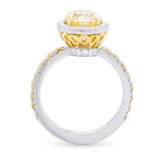 Fancy Brownish Yellow Oval Diamond Scalloped Filigree Halo Diamond Ring