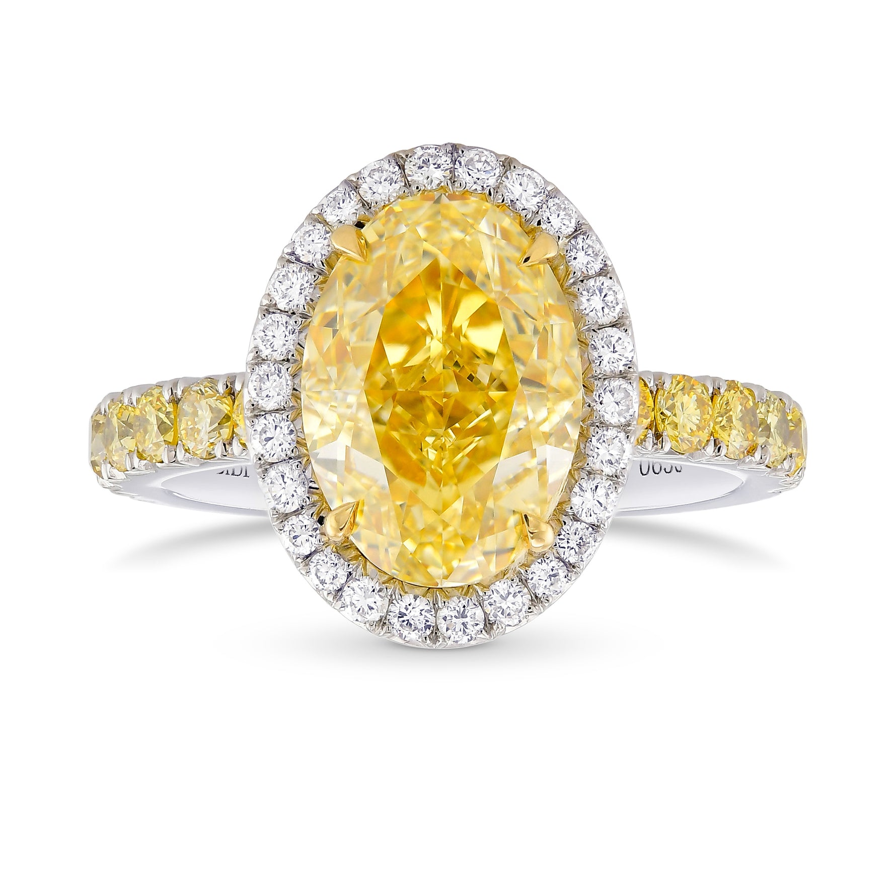 Fancy Brownish Yellow Oval Diamond Scalloped Filigree Halo Diamond Ring