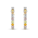 Multicolored Diamond Hoop Earrings