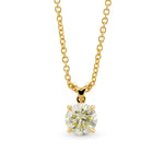 Light Yellow Round Diamond Solitaire Pendant