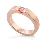Argyle Fancy Intense Purplish Pink Round Diamond Band Ring