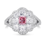 Extraordinary Fancy Intense Pink Radiant Diamond Dress Ring