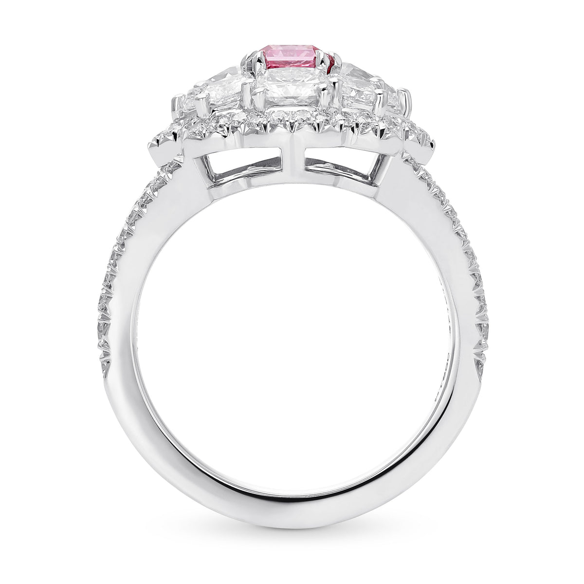 Extraordinary Fancy Intense Pink Radiant Diamond Dress Ring