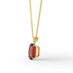 Oval Rubellite Solitaire Pendant