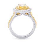 Fancy Yellow Oval Diamond Double Halo Ring