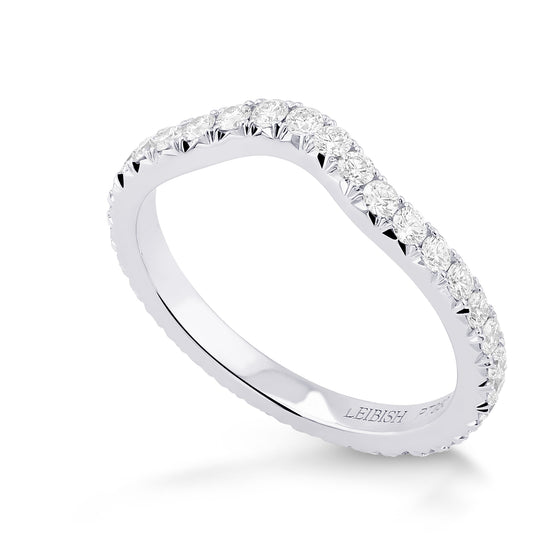 Contoured Eternity Diamond Wedding Band 