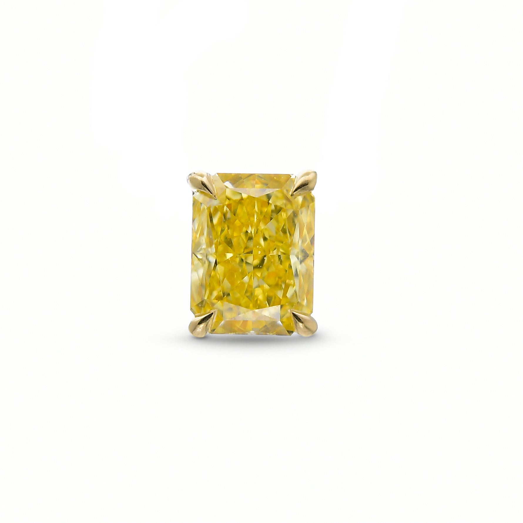 Fancy Intense Yellow Radiant Diamond Solitaire Pendant
