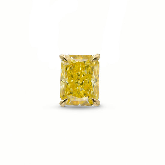 Fancy Intense Yellow Radiant Diamond Solitaire Pendant