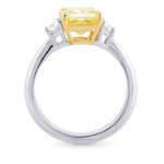 Fancy Yellow Radiant Diamond 3 Stone Ring