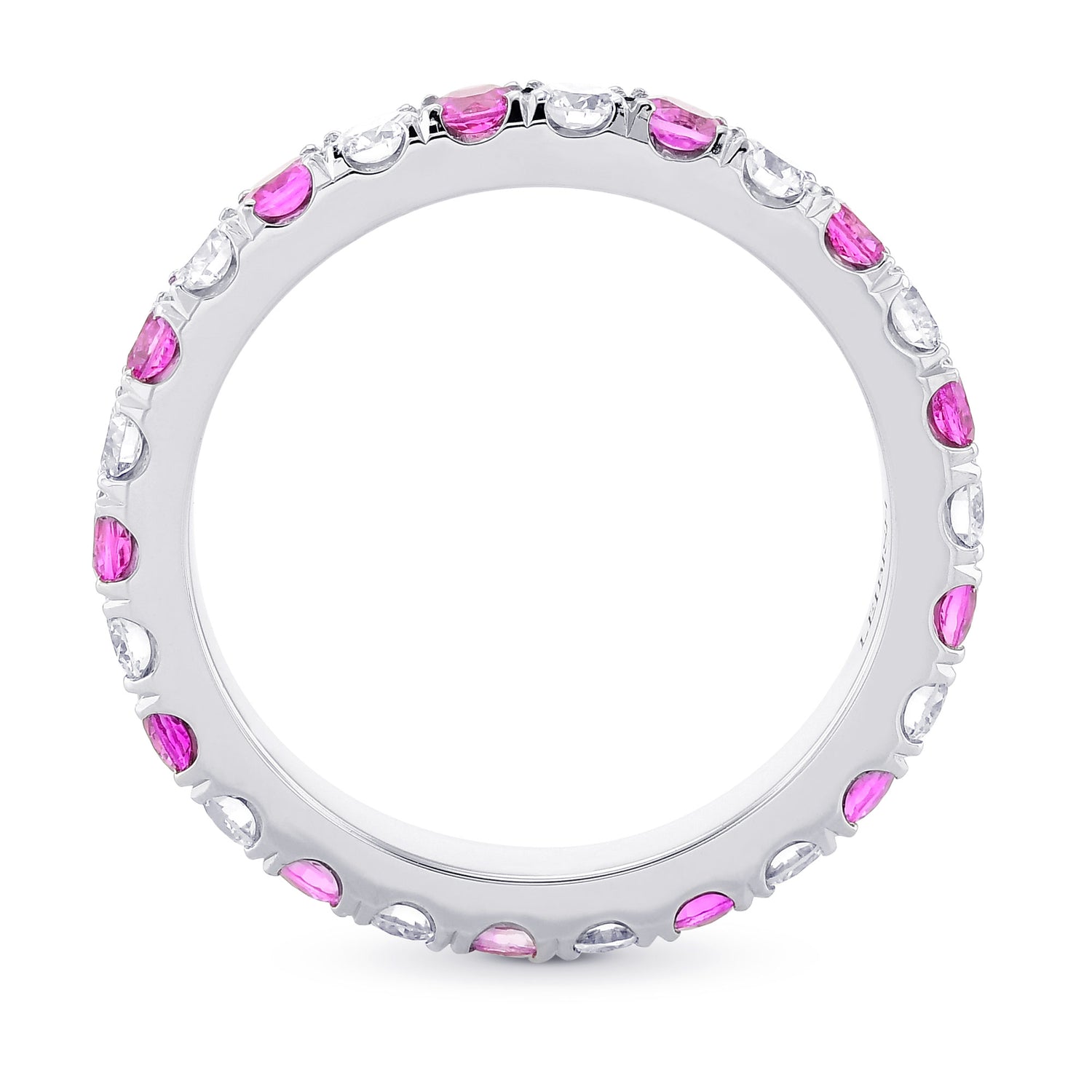 Pink Sapphire & White Diamond Eternity Band 