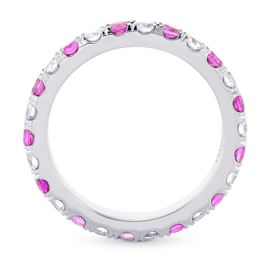 Pink Sapphire & White Diamond Eternity Band 