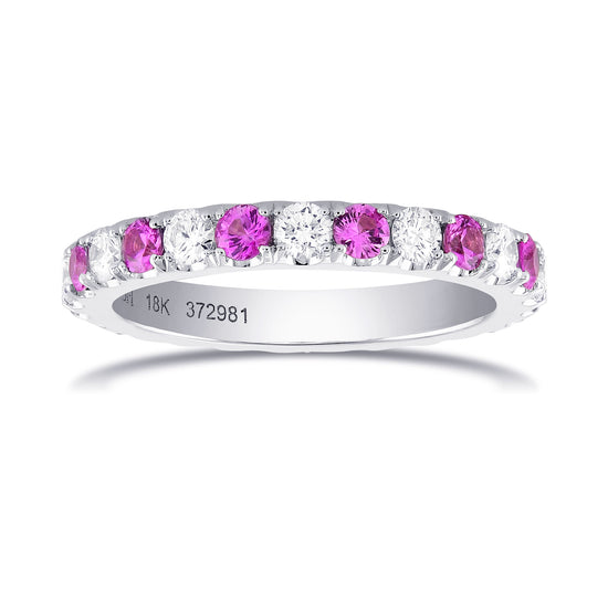 Pink Sapphire & White Diamond Eternity Band 
