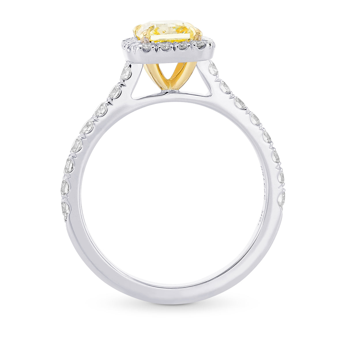 Fancy Yellow Radiant Diamond Halo Ring 