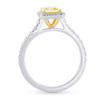 Fancy Yellow Radiant Diamond Halo Ring 