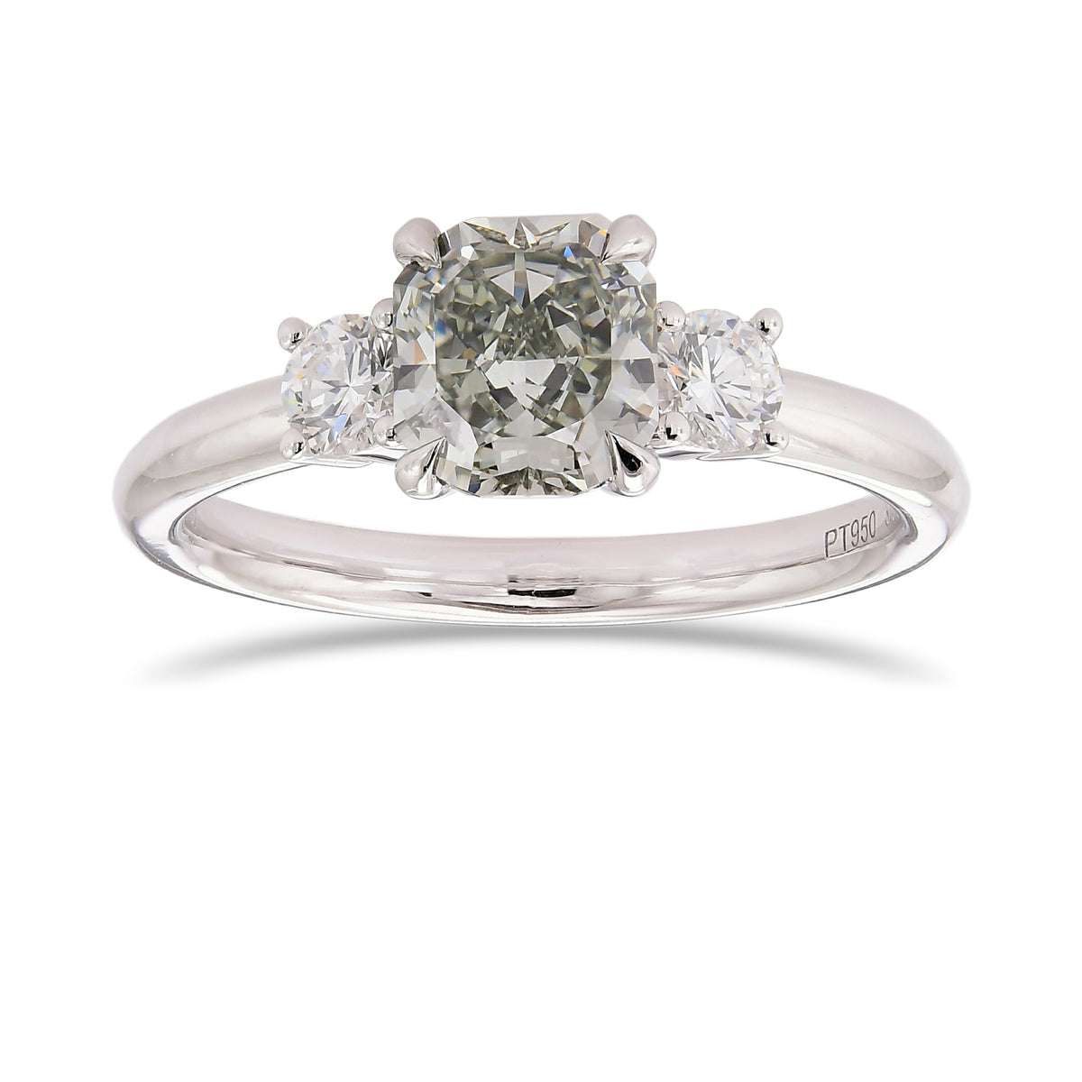 Chameleon Cushion Three Stone Diamond Ring