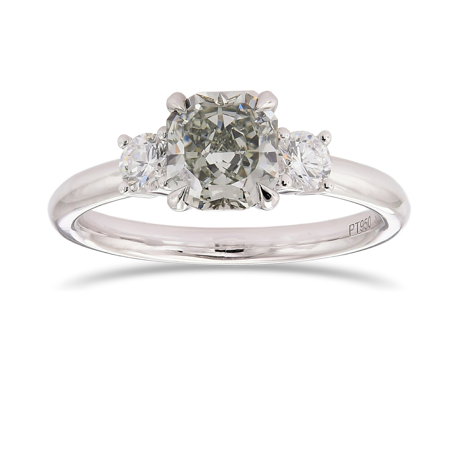 Chameleon Cushion Three Stone Diamond Ring