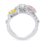 Mix Color Diamond Halo Strand Ring