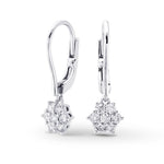 Round Pave Diamond Floral Earrings