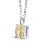  Fancy Yellow Radiant Diamond Solitaire Pendant